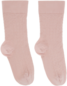 Розовые жаккардовые носки Wolford