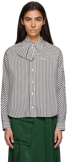 Off-White и черная рубашка в флюидную полоску Victoria Beckham