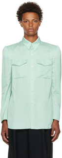 Зеленая рубашка с принтом Cassely Dries Van Noten