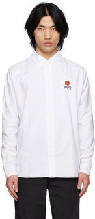 Белая повседневная рубашка с цветочным принтом Kenzo Paris Boke