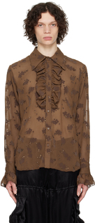 Эксклюзивная коричневая рубашка SSENSE Anna Sui