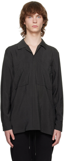 Черная рубашка с накладными карманами ATTACHMENT