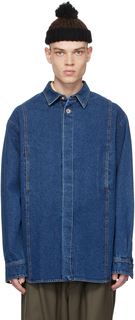 Темно-синяя джинсовая рубашка-бомбер Magliano