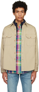 Джинсовая рубашка цвета хаки, окрашенная в готовом виде Polo Ralph Lauren