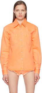 Оранжевые джинсовые рубашки Palm Angels