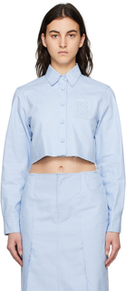 Синяя укороченная джинсовая рубашка Raf Simons