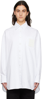 Белая джинсовая рубашка с расклешенным воротником Raf Simons