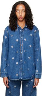 Синяя джинсовая рубашка с сердечками MACH &amp; MACH