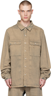 Серо-коричневая джинсовая рубашка на пуговицах Rick Owens Drkshdw
