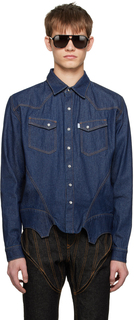Синяя джинсовая рубашка-корсет Juntae Kim