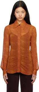 Оранжевая приталенная рубашка Victoria Beckham