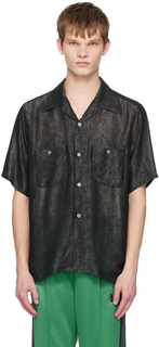 Черная рубашка с длинным рукавом NEEDLES