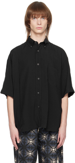 Черная полупрозрачная рубашка Emporio Armani