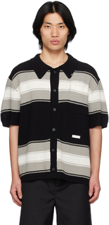 Черно-серая рубашка с накладными карманами C2H4