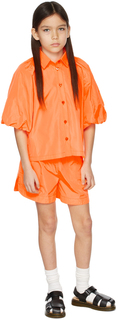 Детская оранжевая рубашка с коротким рукавом преувеличенного размера CRLNBSMNS