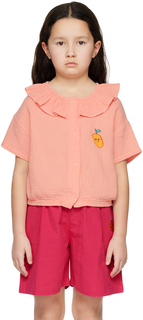 Детская розовая рубашка с вышивкой The Campamento