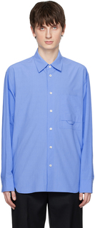 Синяя рубашка с вышивкой Solid Homme