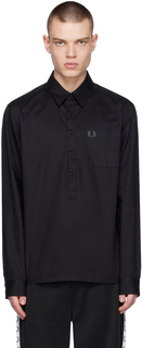 Черная рубашка с капюшоном Fred Perry