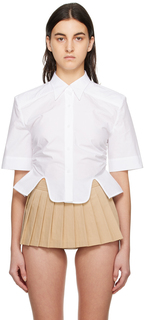 Белая асимметричная рубашка Pushbutton