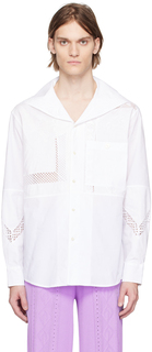 Белая кружевная рубашка со вставками Marine Serre