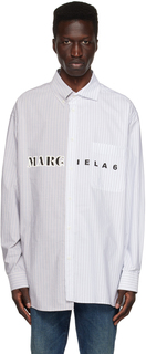Серая рубашка с цветочным принтом MM6 Maison Margiela