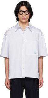 Белая полосатая рубашка Wooyoungmi