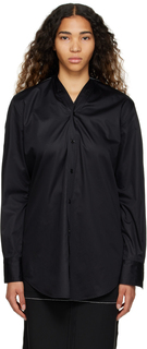 Черная рубашка с v-образным вырезом MM6 Maison Margiela