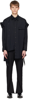 Черная асимметричная рубашка Sulvam