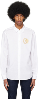 Белая рубашка с V-образной эмблемой Versace Jeans Couture