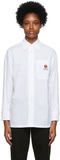 Белая рубашка с цветочным принтом Kenzo Paris Boke