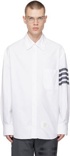 Белая рубашка с полосками 4 Thom Browne