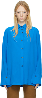 SSENSE Эксклюзивная синяя рубашка на пуговицах Quira