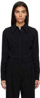 Черная рубашка с воротником-стойкой Victoria Beckham