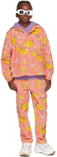 Детская розовая вельветовая рубашка с цветочным принтом ERL