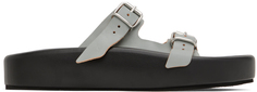 Черно-серые кожаные сандалии MM6 Maison Margiela