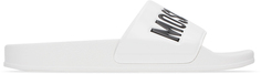 Белые шлепанцы с логотипом для бассейна Moschino