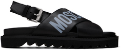 Черные сандалии с крест-накрест Moschino
