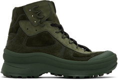 Зеленые стеганые ботинки Jil Sander