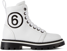Детские белые ботинки с логотипом MM6 Maison Margiela