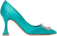 Синие туфли-лодочки Fabetapump Manolo Blahnik