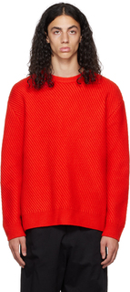 Красный диагональный свитер Solid Homme