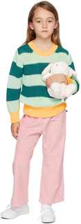 Детский свитер в зелено-желтую полоску TINYCOTTONS
