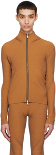 Оранжевый свитер в рубчик со скошенными углами Dion Lee