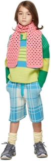 Детский зелено-синий свитер в полоску из натуральной шерсти Ligne Noire
