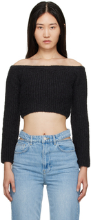 Черный свитер с открытыми плечами FRAME