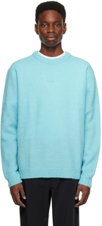 Синий свитер с круглым вырезом Solid Homme