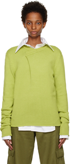 Зеленый вязаный свитер поверх свитера Bianca Saunders