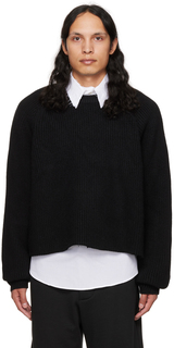 Эксклюзивный черный укороченный свитер SSENSE Edward Cuming