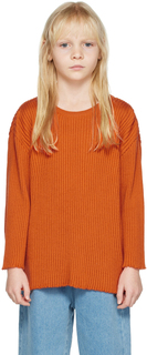 Детский оранжевый свитер с круглым вырезом M’A Kids