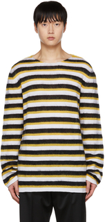 Черно-желтый полосатый свитер Marni